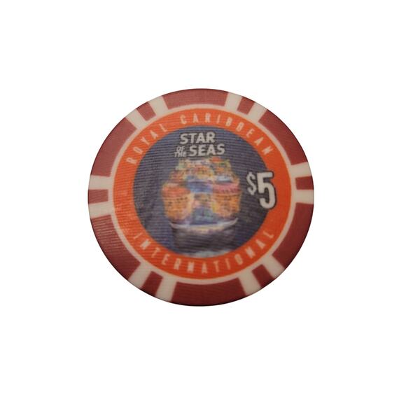 STAR of the Seas INAGURAL Royal Caribbean FRESH $5 Casino Chip 2 SIDED MINT - Picture 3 of 3